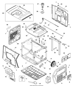 Main Unit P1 Diagram and Parts List for 030807-01  Briggs and Stratton Generator